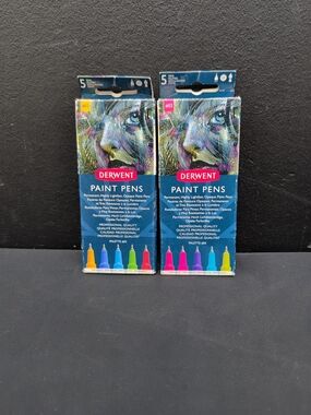 DERWENT Permanent Opaque Paint Pen Palette #02 5 Piece Set Pack Of 2